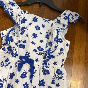 Bonnie Jean White and Blue Floral Kids Dress